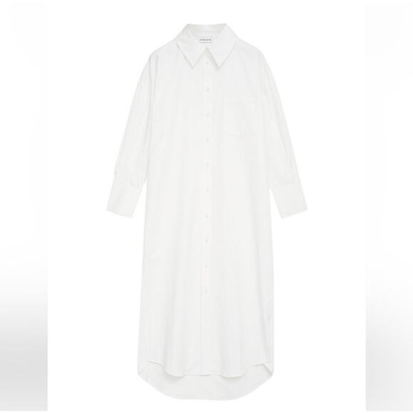 Anine Bing White Mika Shirt Midi Dress Button Down Dress NWT Size X-Small - Picture 3 of 14